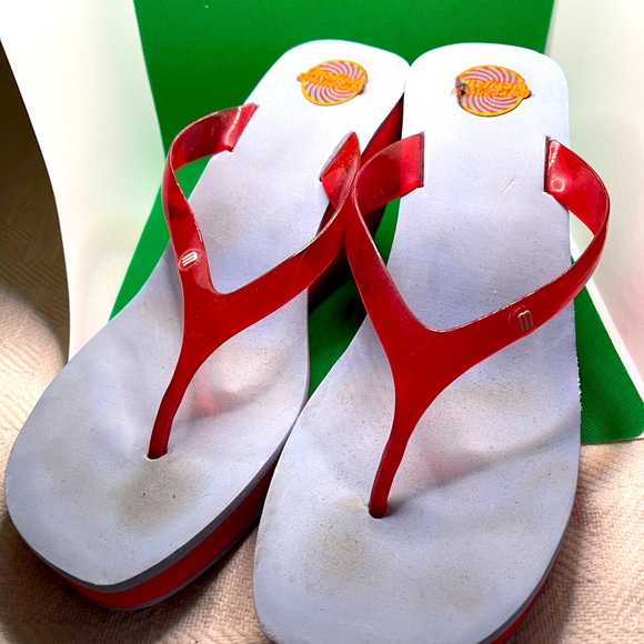 Womens Flip Flops High Heel Wedge Platform Sandals - Picture 4 of 4